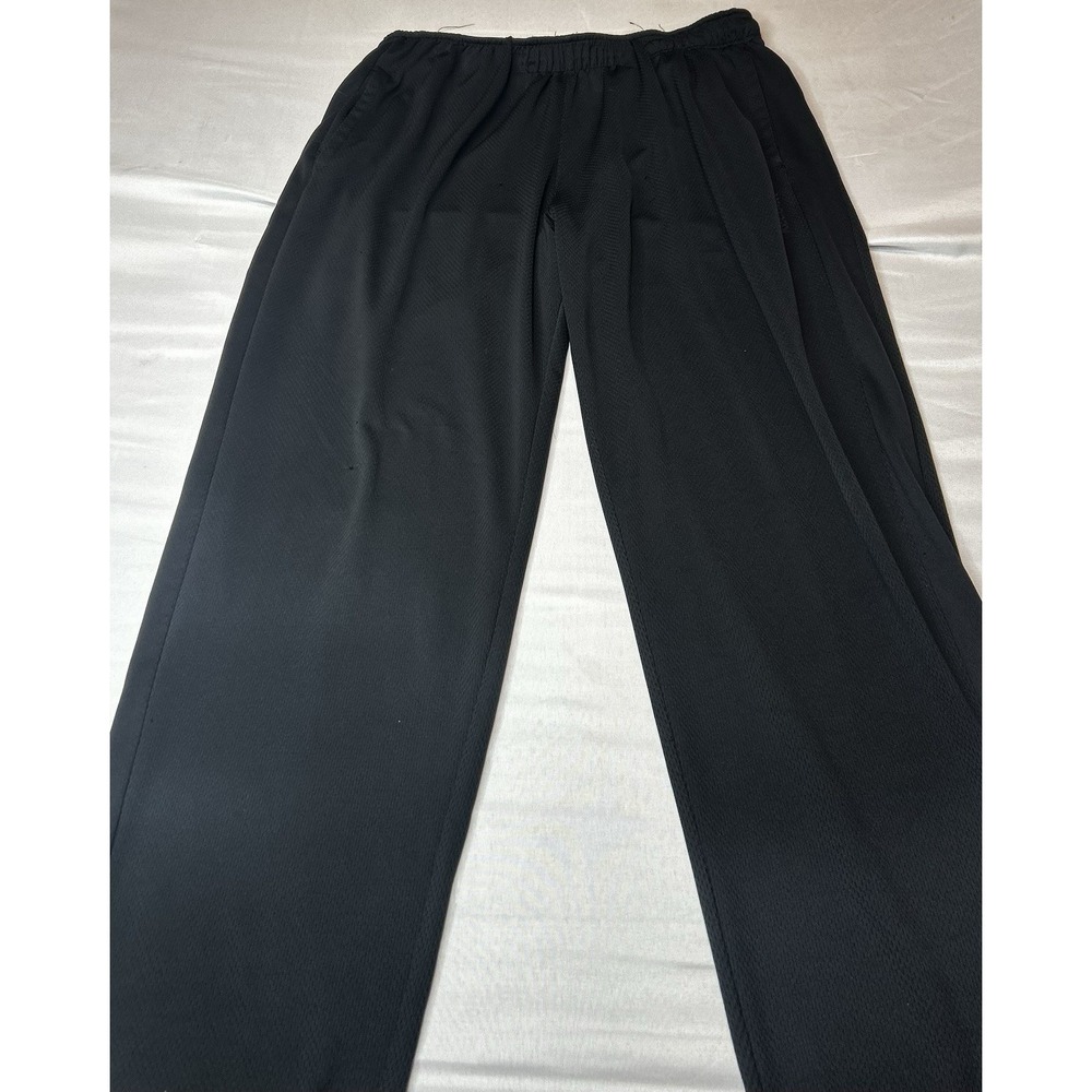 Reebok Mens Black Mesh Athletic Pants Elastic Waist Straight Leg Joggers RN10414